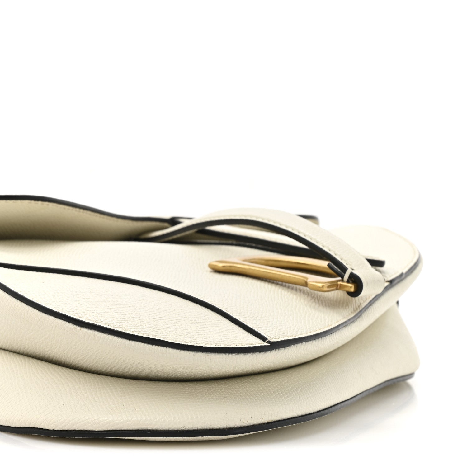 Christian Dior Grained Calfskin Saddle Bag With Strap Latte 10 of 17