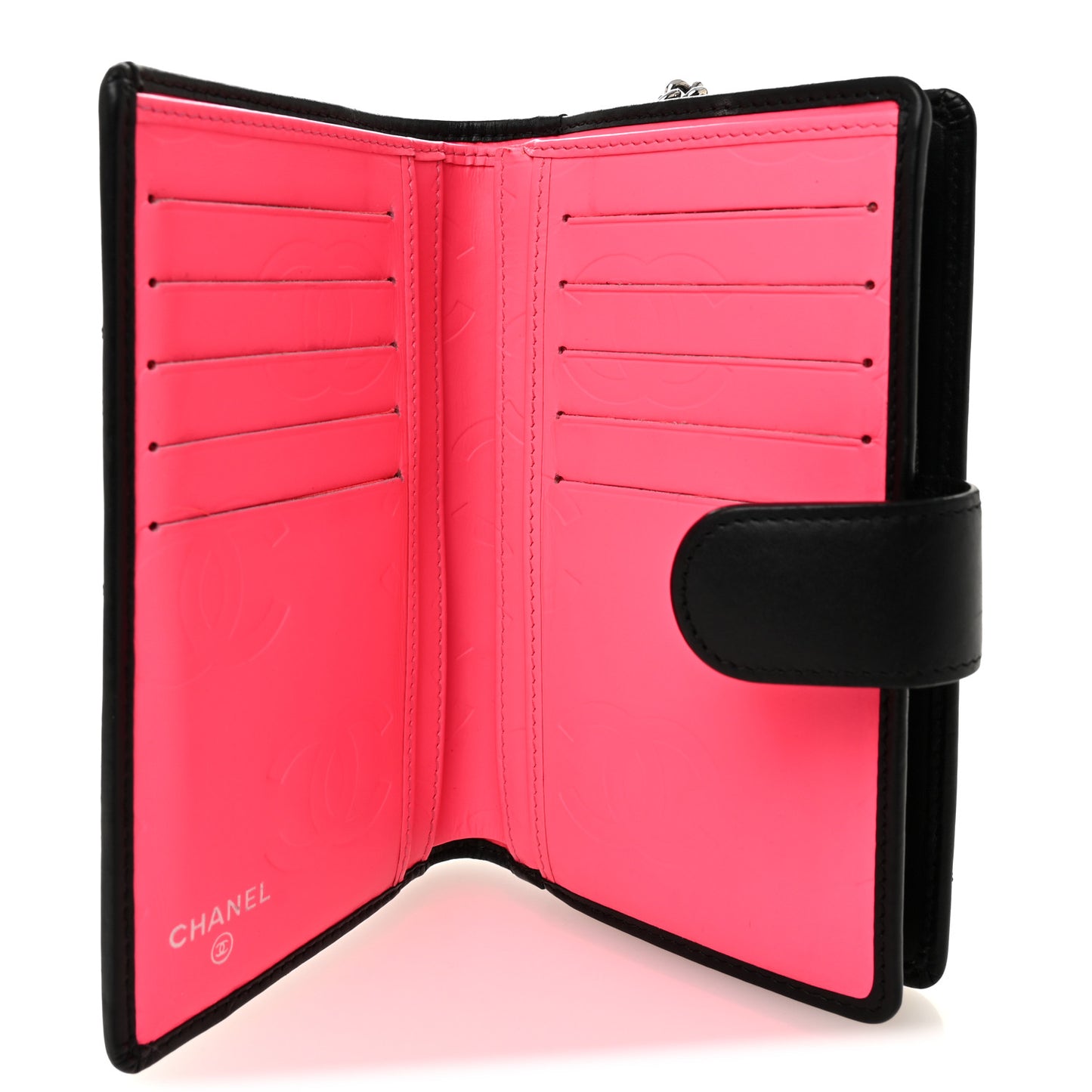Calfskin Cambon Zipped Pocket Wallet Black