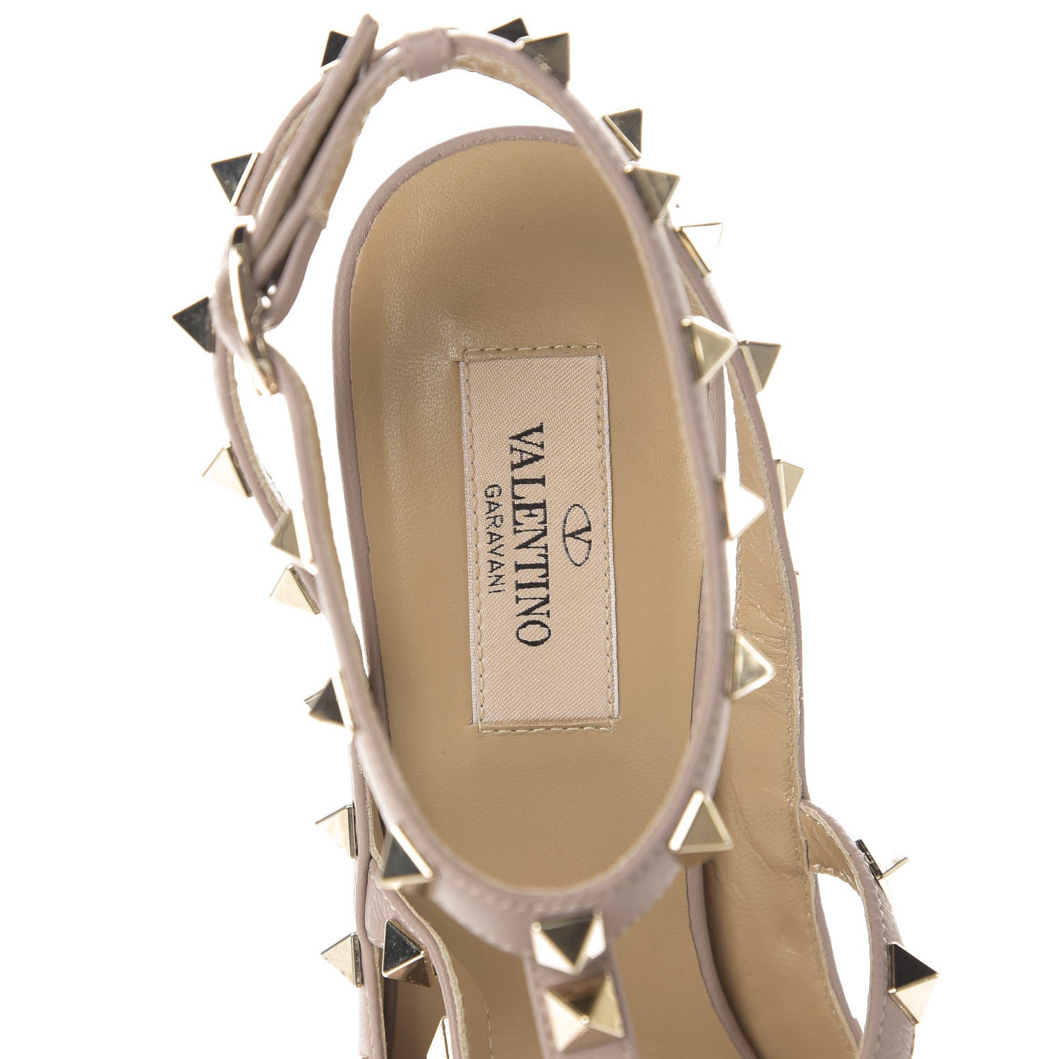 Valentino Garavani Patent Nappa Rockstud Ankle Strap 100mm Pumps 38 Poudre 6 of 9