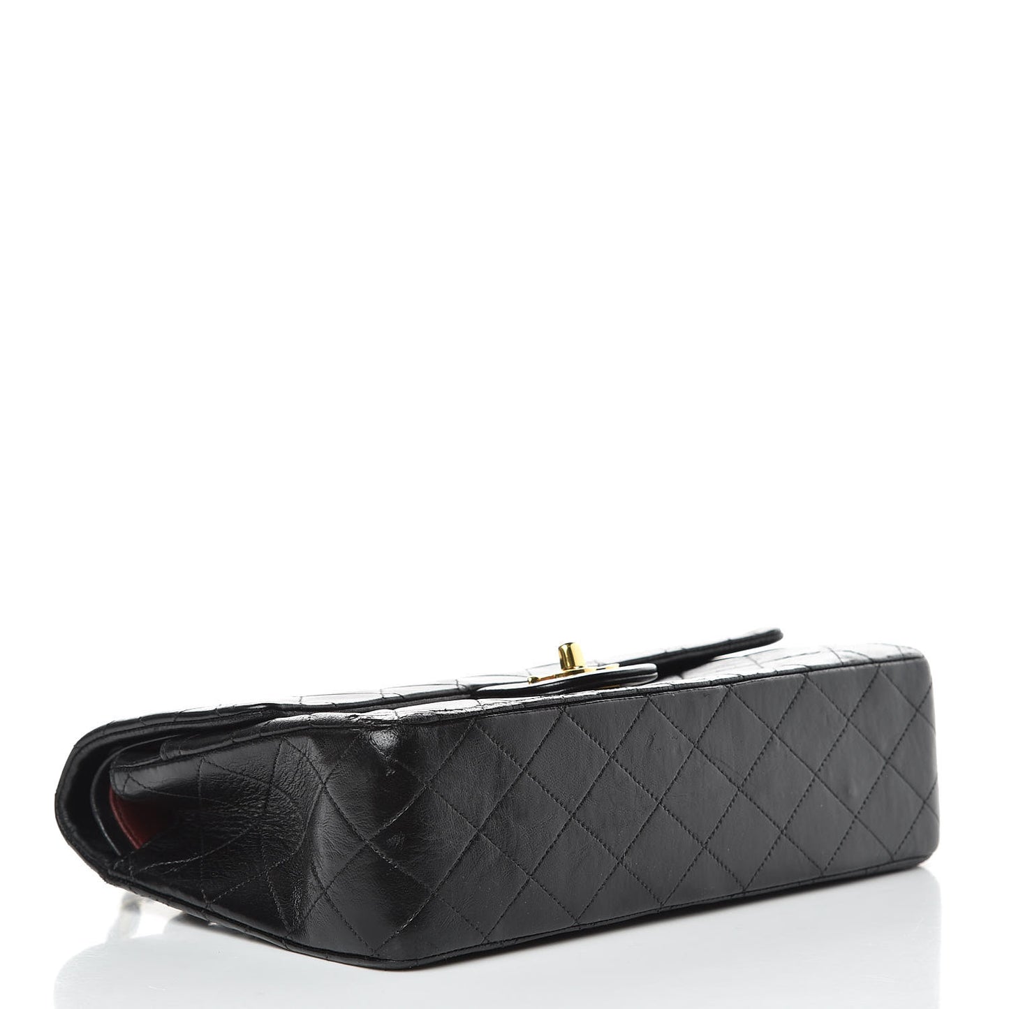 Lambskin Quilted Medium Double Flap Black