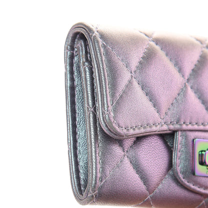 Chanel Iridescent Lambskin Quilted Reissue Flap Card Holder Light Purple 12 of 12