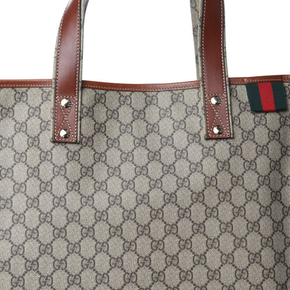 Gucci GG Plus Monogram Large Signature Web Loop Tote Brown 10 of 10