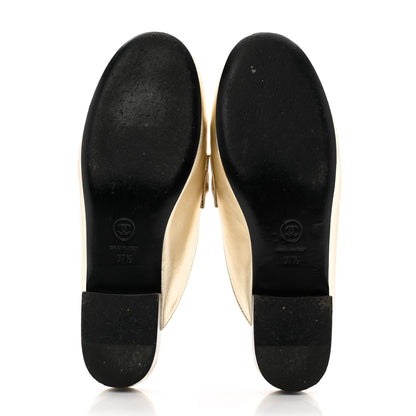 Chanel Metallic Lambskin Chain Braided Mules 37.5 Light Gold 5 of 14