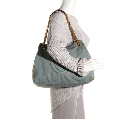 Gucci Denim Medium Soho Chain Shoulder Bag Blue 2 of 8