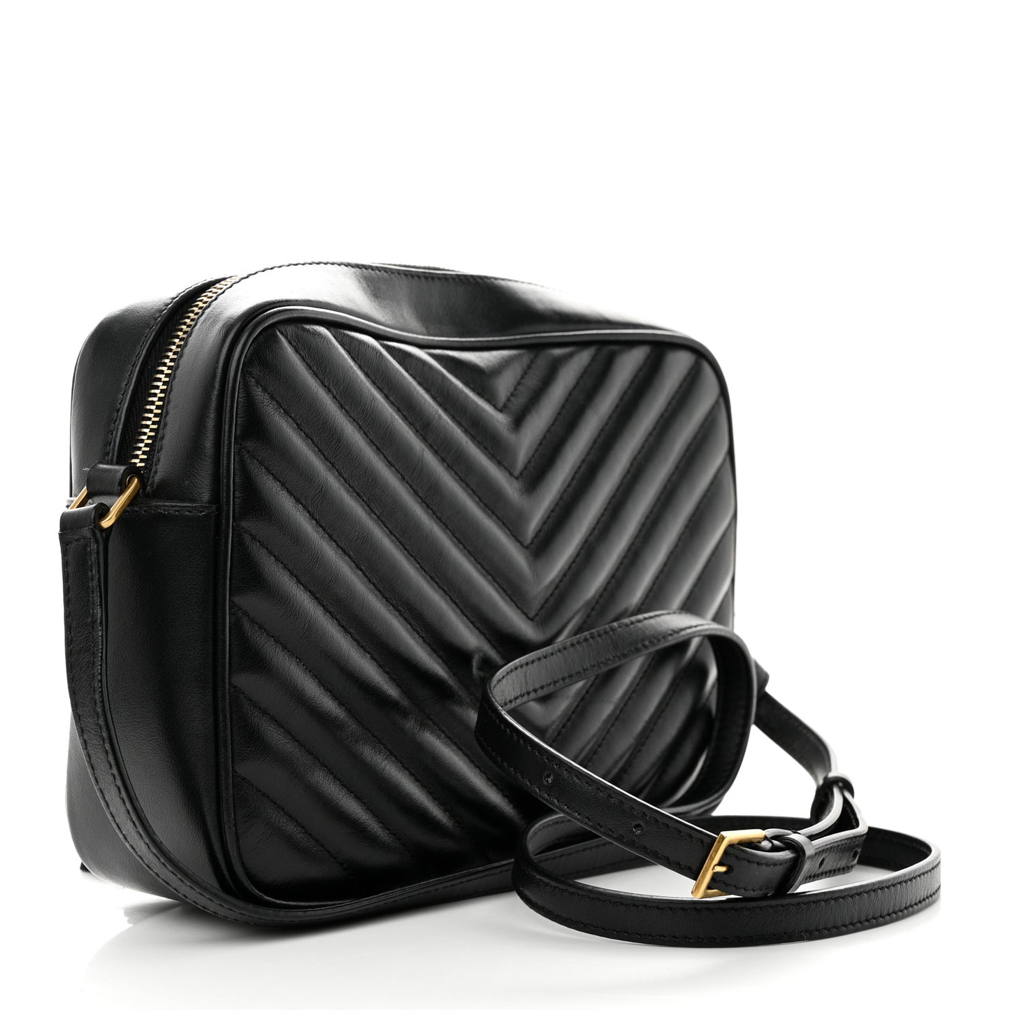 Calfskin Matelasse Monogram Lou Camera Bag Black