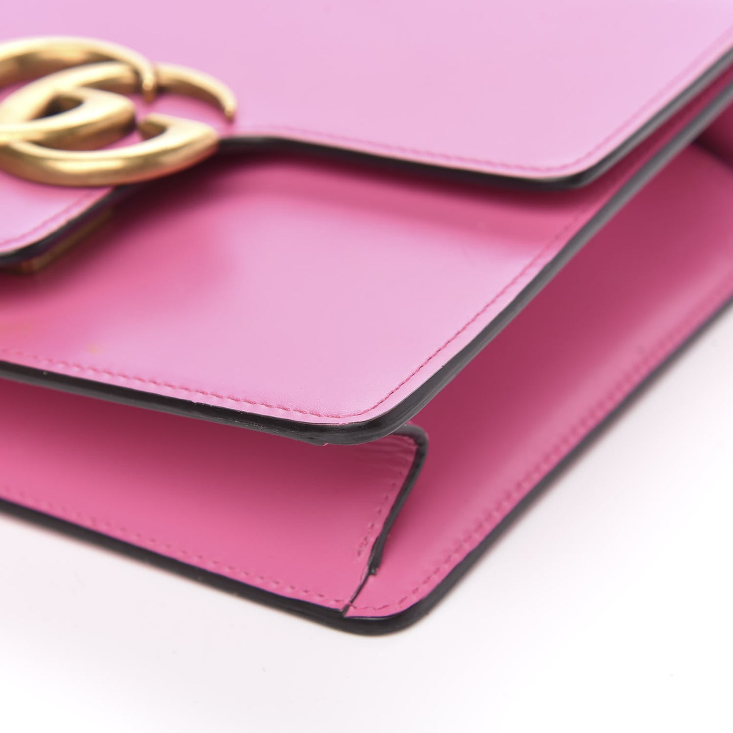 Knight Calfskin Small GG Marmont Chain Handle Bag Pink Tropical Flower