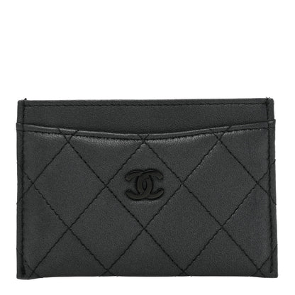 Chanel Pearly Lambskin Quilted Card Holder So Black 1 of 12