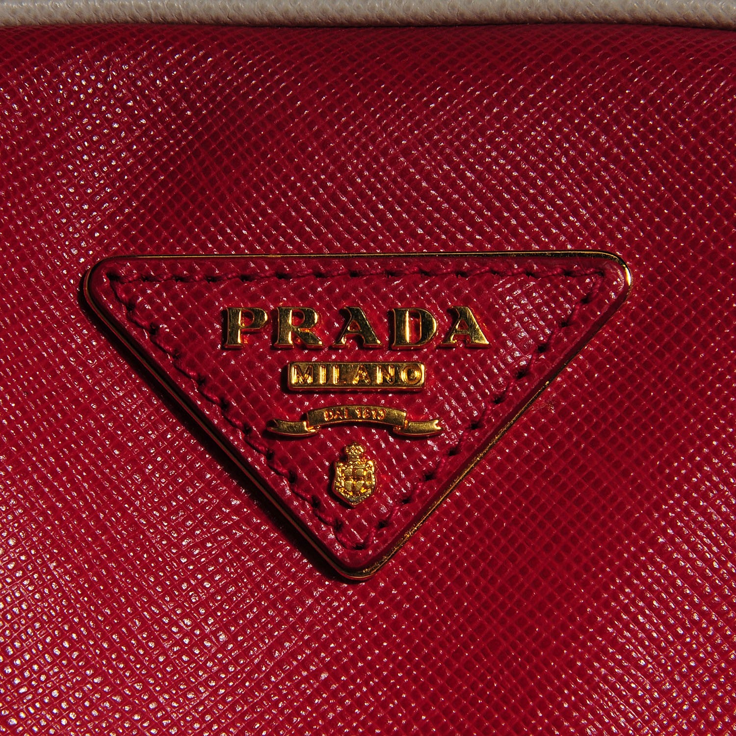 Prada Saffiano Lux Bowling Bag Fuoco Talco 9 of 10