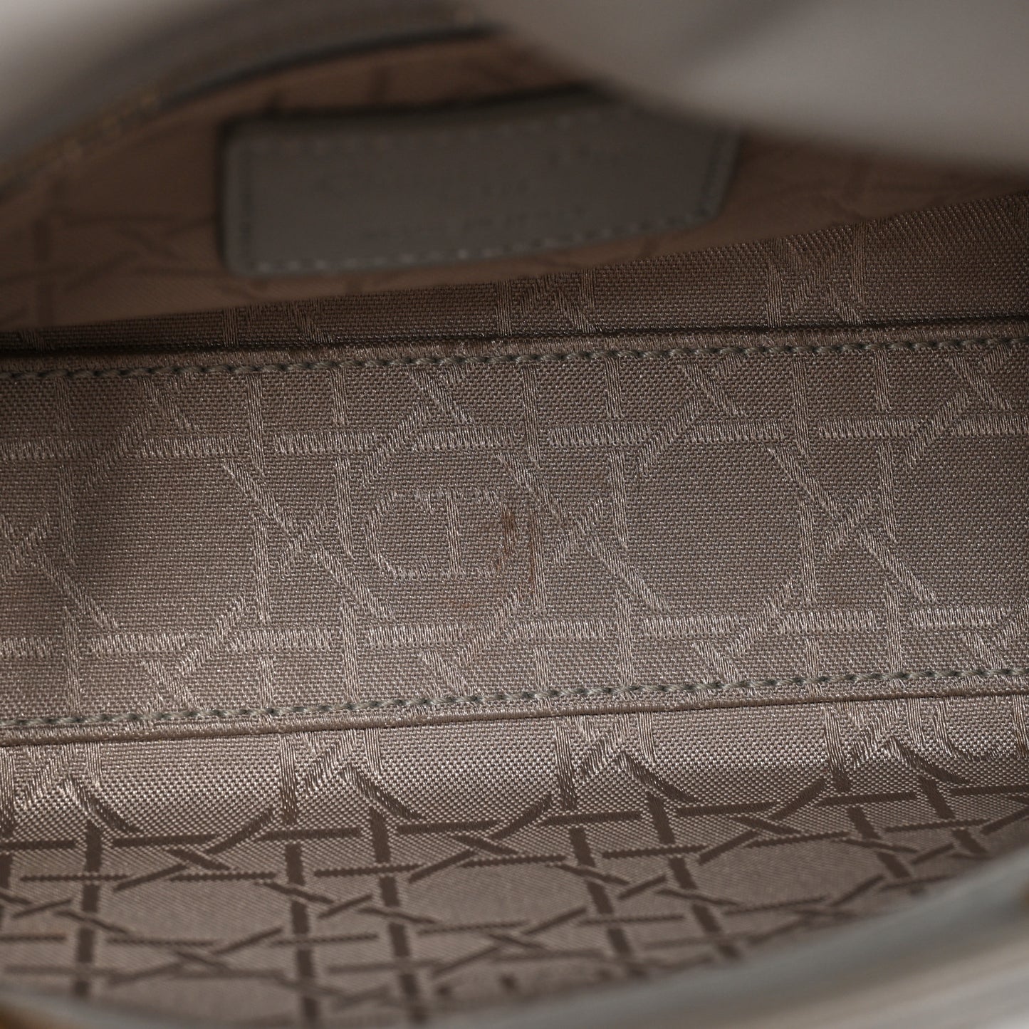 Metallic Lambskin Cannage Mini Lady Dior Grey