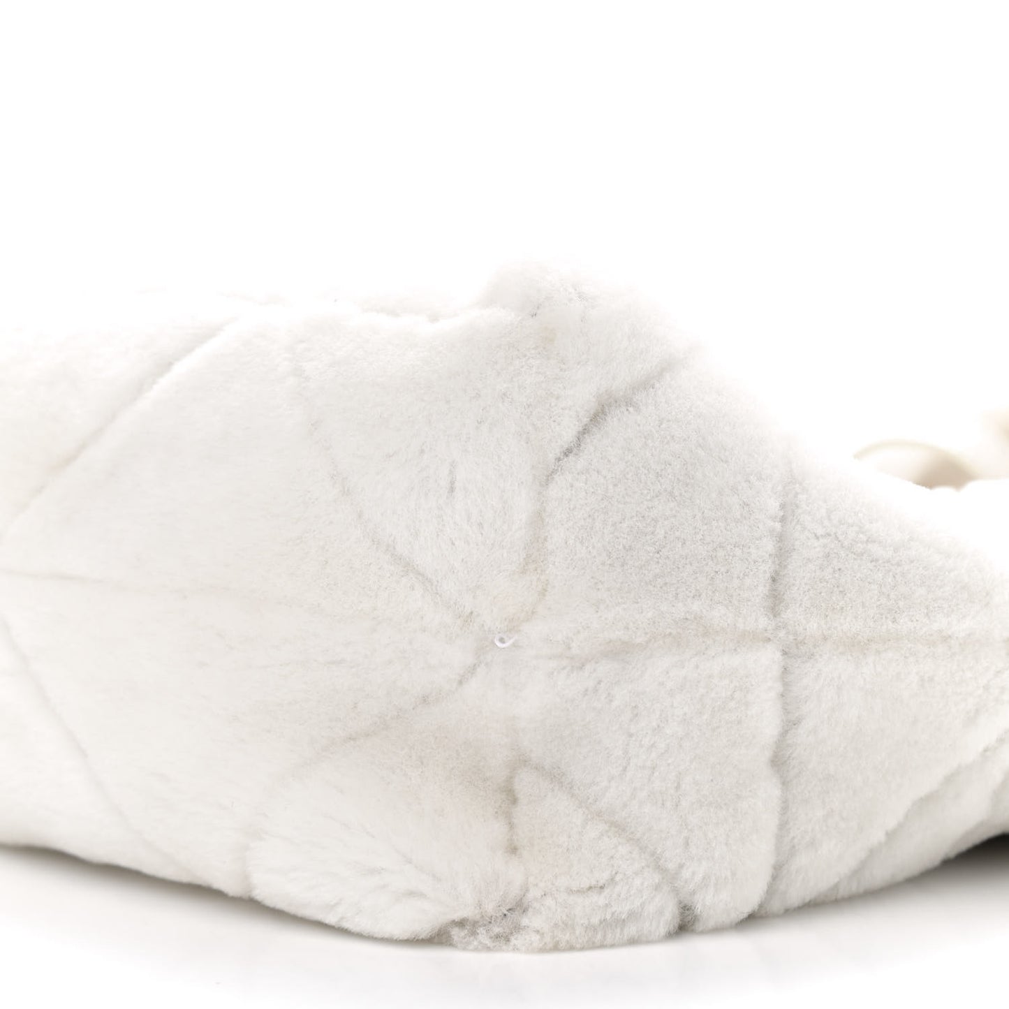 Shearling Nappa Triangle Quilted Patchwork System Tote White