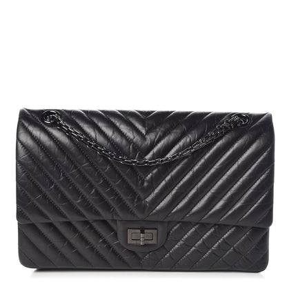 Chanel Aged Calfskin Chevron Quilted 2.55 Reissue 226 So Black 1 of 10