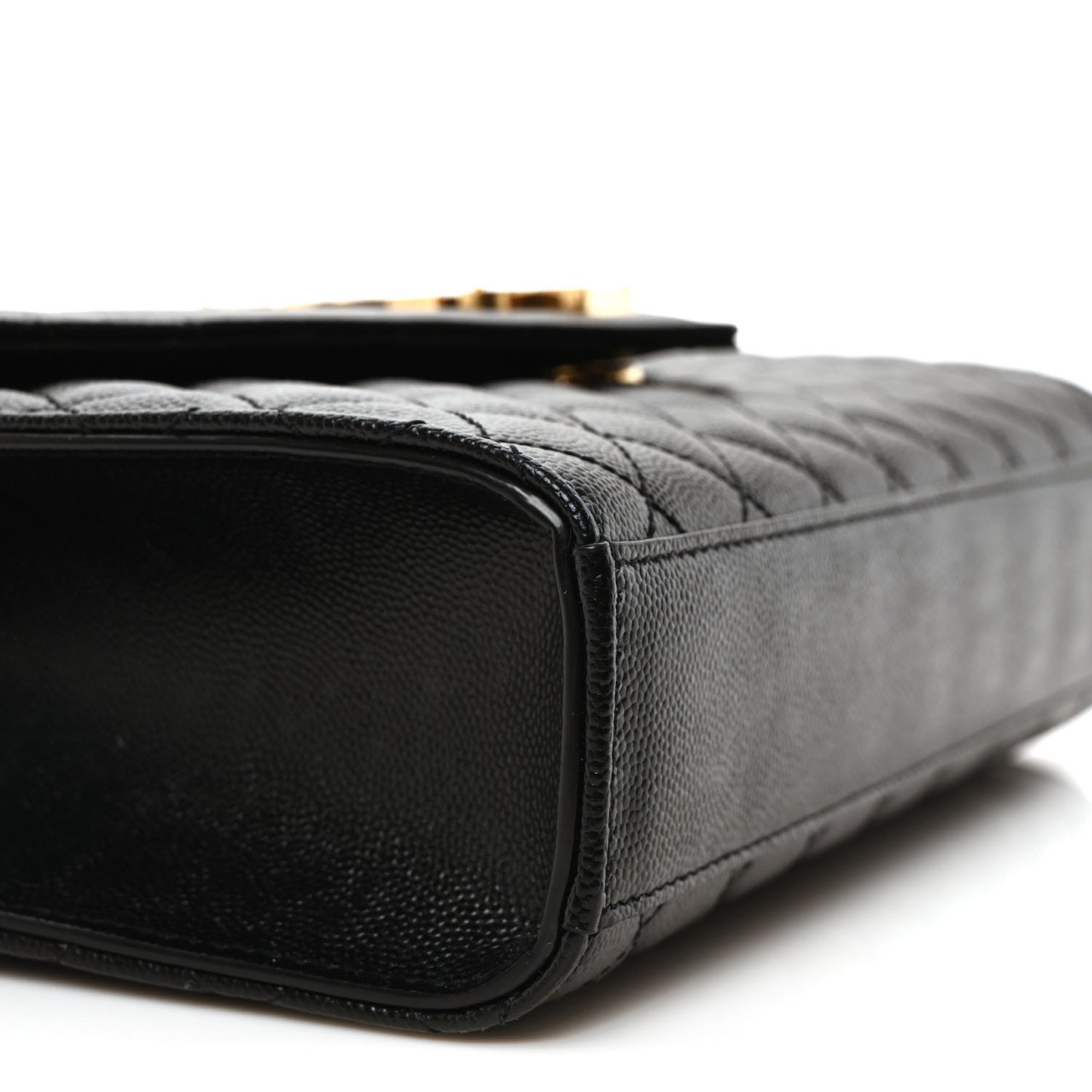 Grain De Poudre Textured Mixed Matelasse Triquilt Medium Monogram Satchel Black