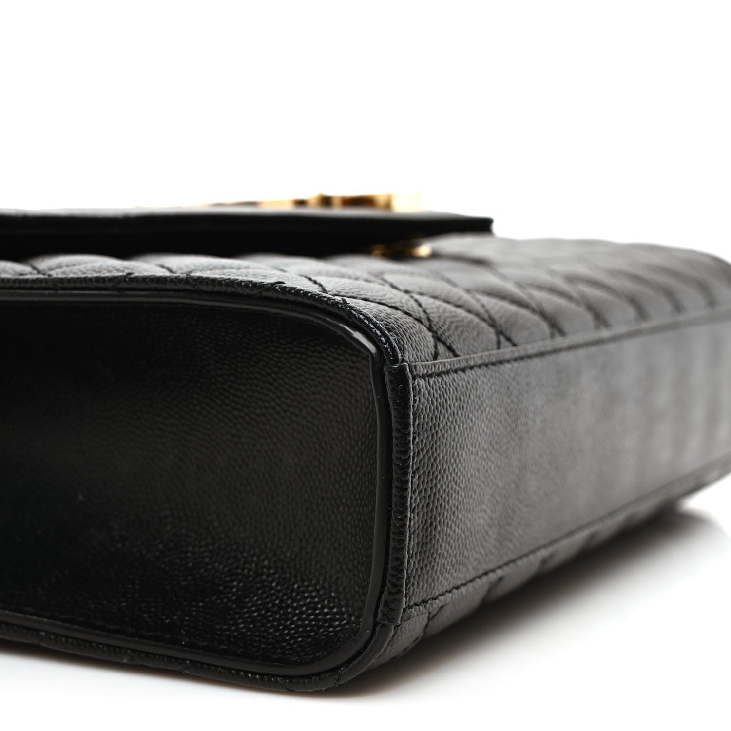 Saint Laurent Grain De Poudre Textured Mixed Matelasse Triquilt Medium Monogram Satchel Black 9 of 10