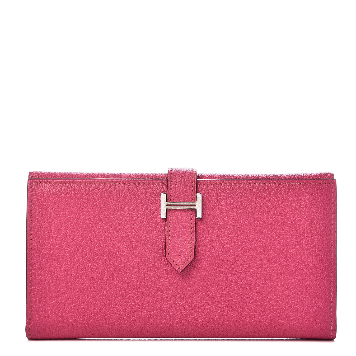 Hermes Chevre Mysore Tri-Fold Bearn Wallet Rose Shocking 1 of 8