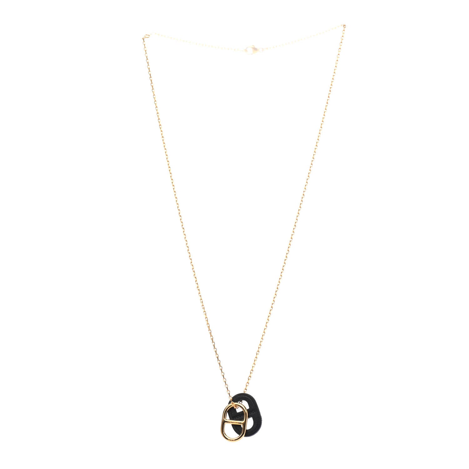 Hermes Swift O'Maillon Pendant Necklace Black 3 of 4