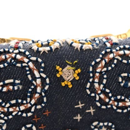 Christian Dior Denim Bead Embroidered J'Adior Chain Flap Bag Blue Multicolor 11 of 11