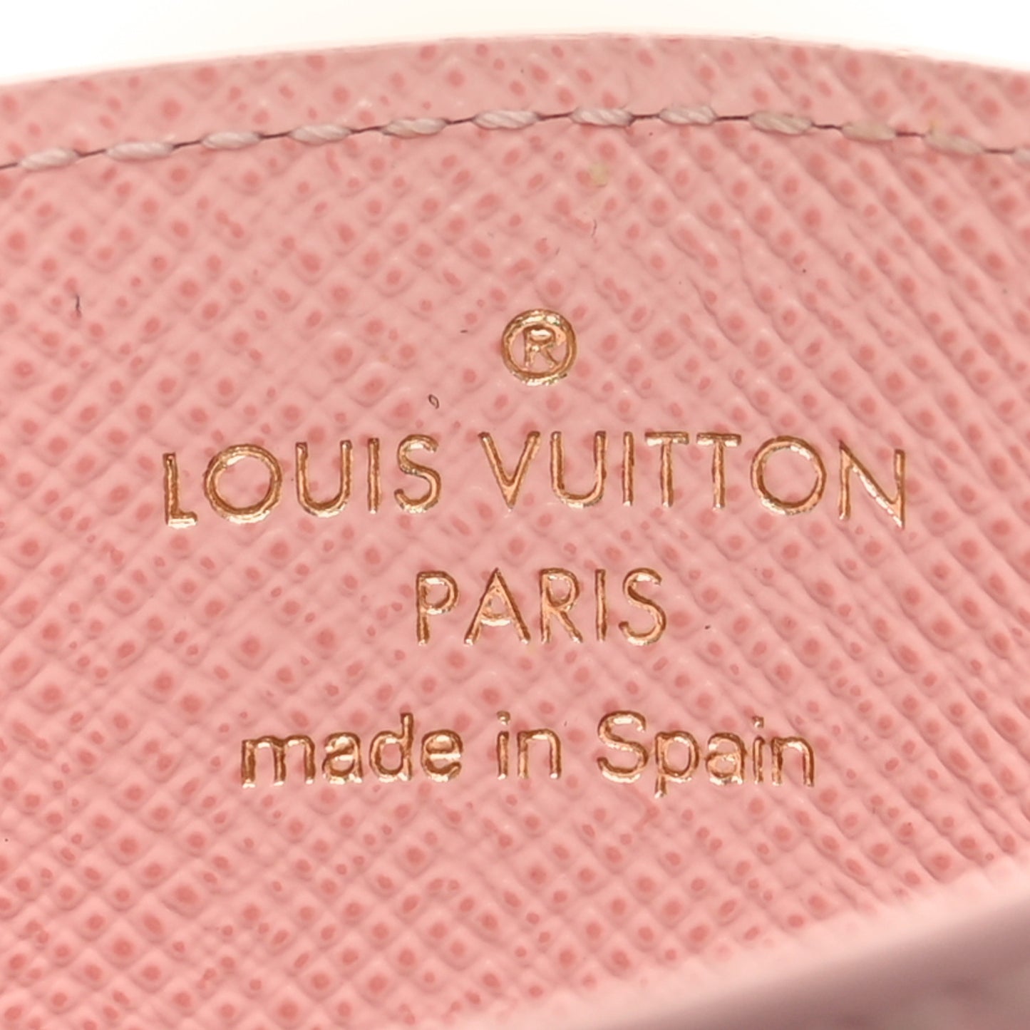 Damier Ebene Studded Card Holder Rose Ballerine