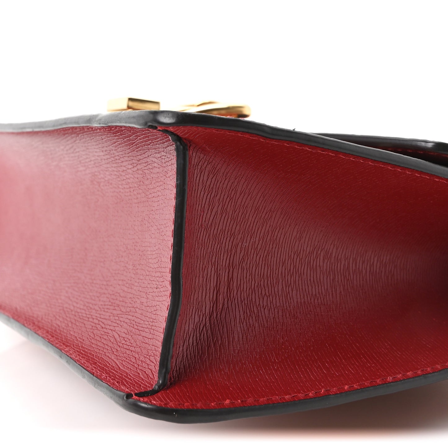 Textured Calfskin Printed Small Sylvie Shoulder Bag Red