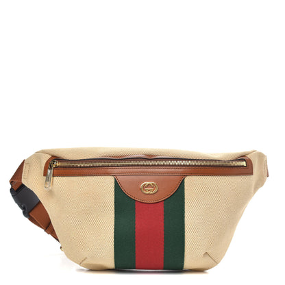 Gucci Vintage Canvas Web Belt Bag Sand Cuir 1 of 9