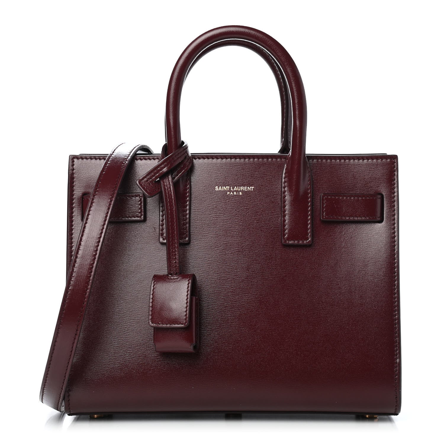 Saint Laurent Calfskin Nano Sac De Jour Dark Amaranto 1 of 12