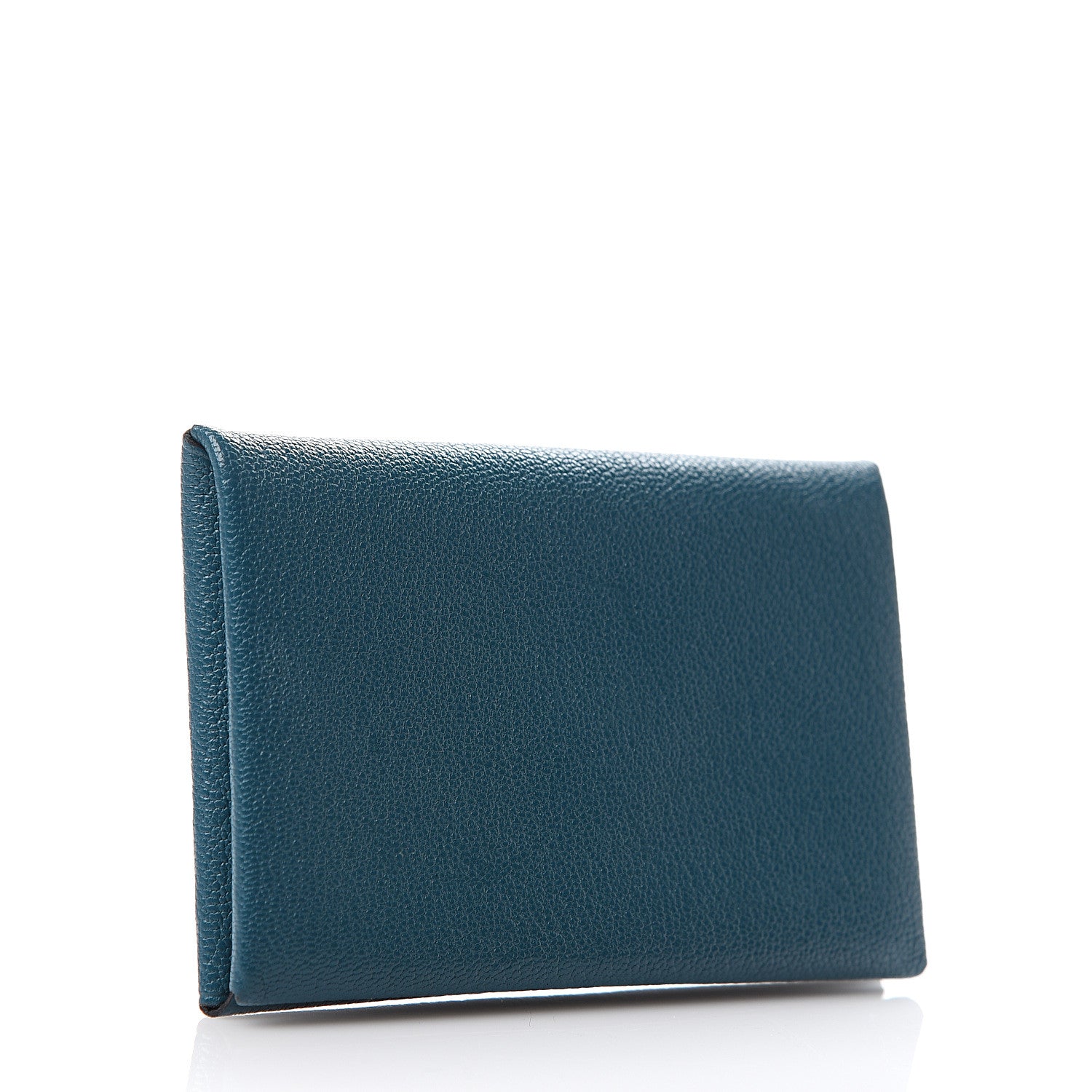 Hermes Chevre Mysore Calvi Card Case Vert Bosphore 2 of 7