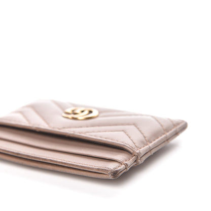 Gucci Calfskin Matelasse GG Marmont Card Holder Porcelain Rose 10 of 12