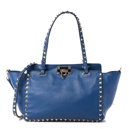 Valentino Garavani Vitello Small Rockstud Tote Blue Delft 1 of 10