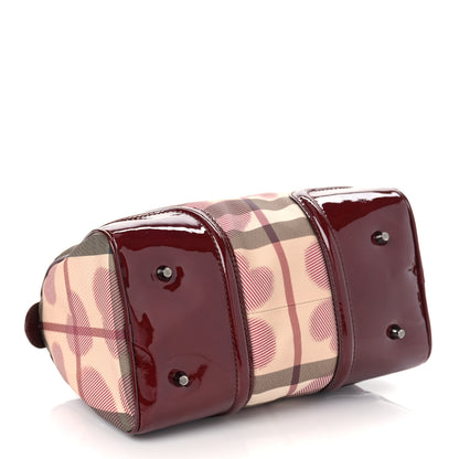 Burberry Nova Check Heart Small Chester Bowling Bag Berry Red 4 of 8