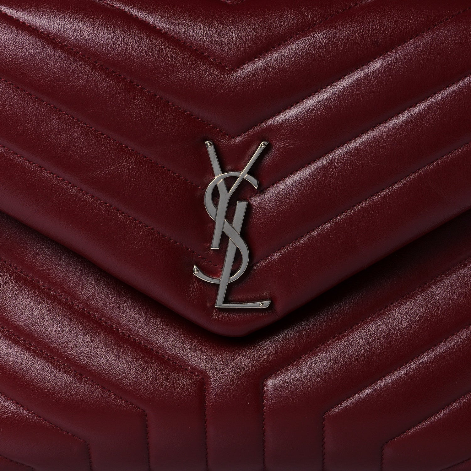 Saint Laurent Calfskin Y Quilted Monogram Medium Loulou Chain Satchel Palissandre 7 of 9