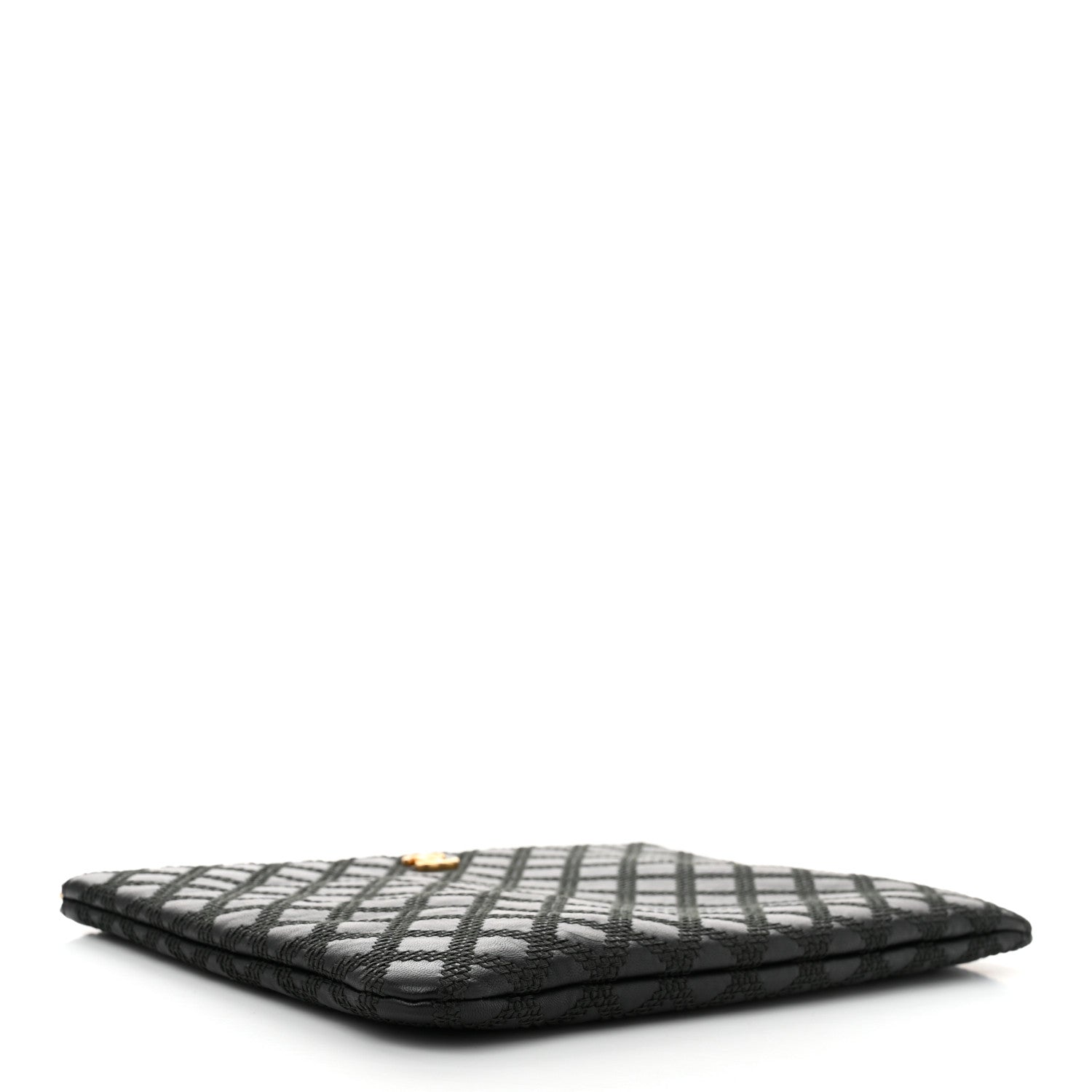 Chanel Lambskin Stitched Quilted Medium Cosmetic Case Black 3 of 7