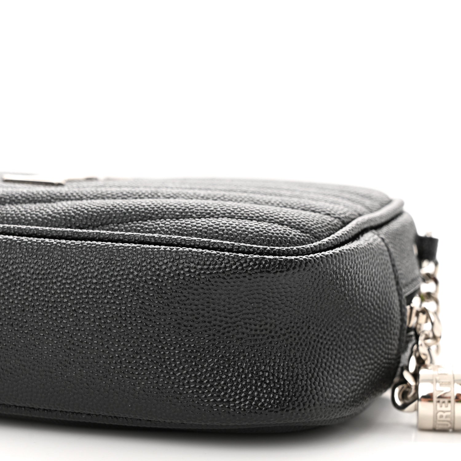 Saint Laurent Grain De Poudre Matelasse Monogram Mini Lou Camera Bag Black 10 of 11
