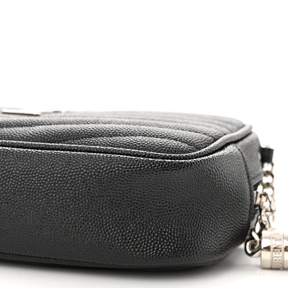 Saint Laurent Grain De Poudre Matelasse Monogram Mini Lou Camera Bag Black 10 of 11