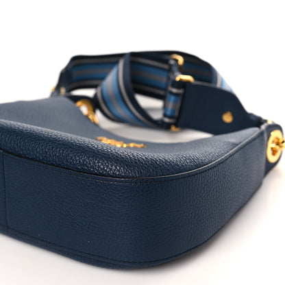 Prada Vitello Daino Zippered Messenger Hobo Baltico 8 of 8