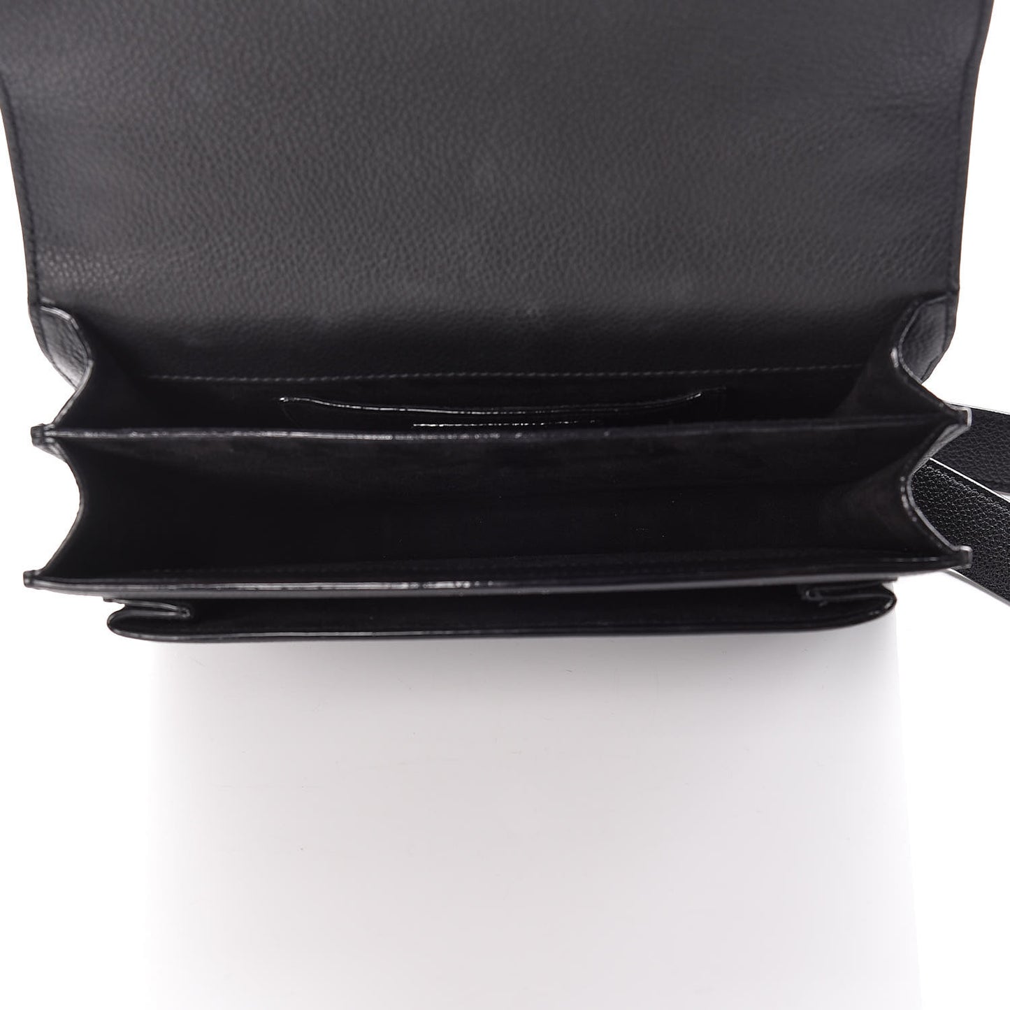 Grained Calfskin Medium Monogram Sunset Satchel Black