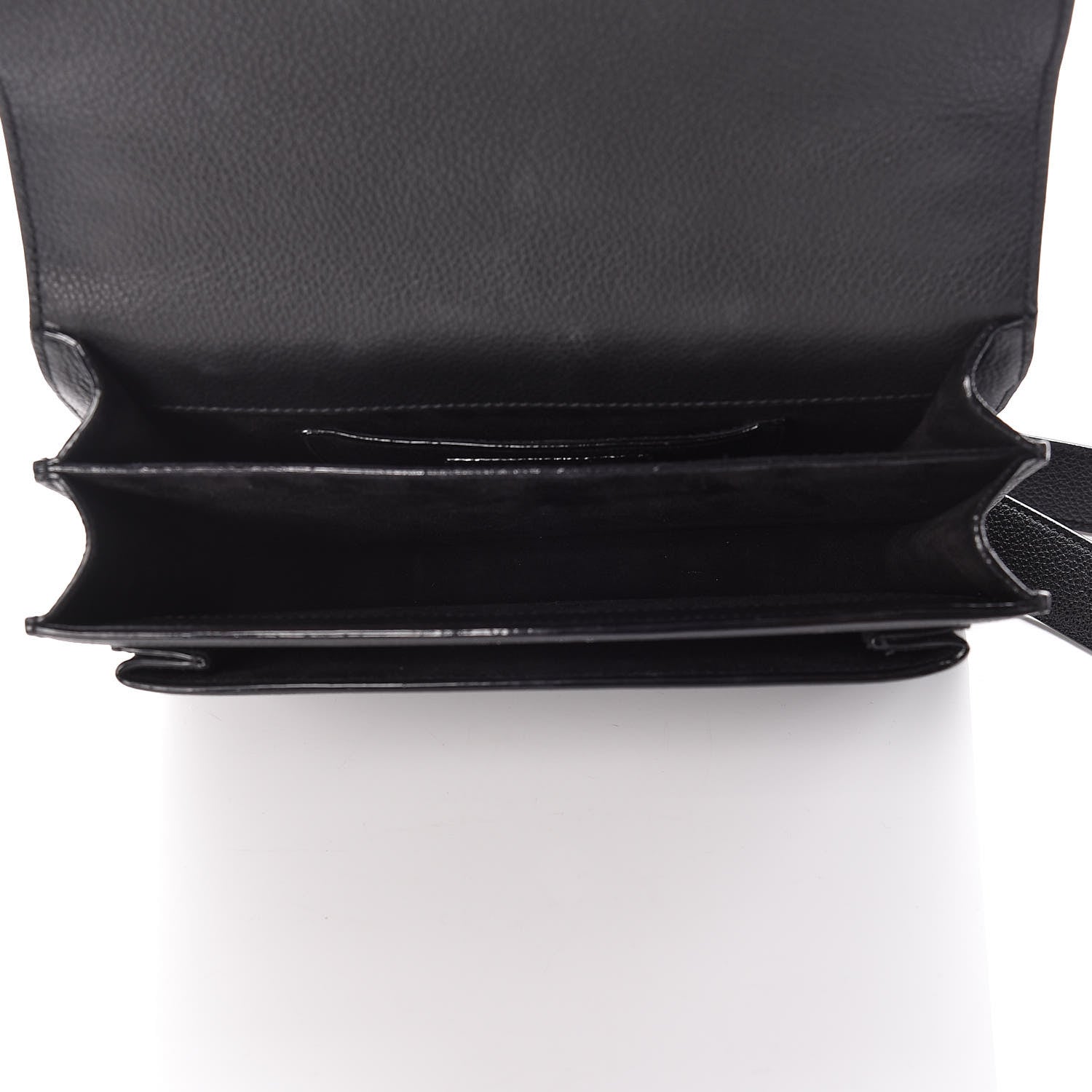 Saint Laurent Grained Calfskin Medium Monogram Sunset Satchel Black 5 of 11