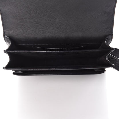 Saint Laurent Grained Calfskin Medium Monogram Sunset Satchel Black 5 of 11