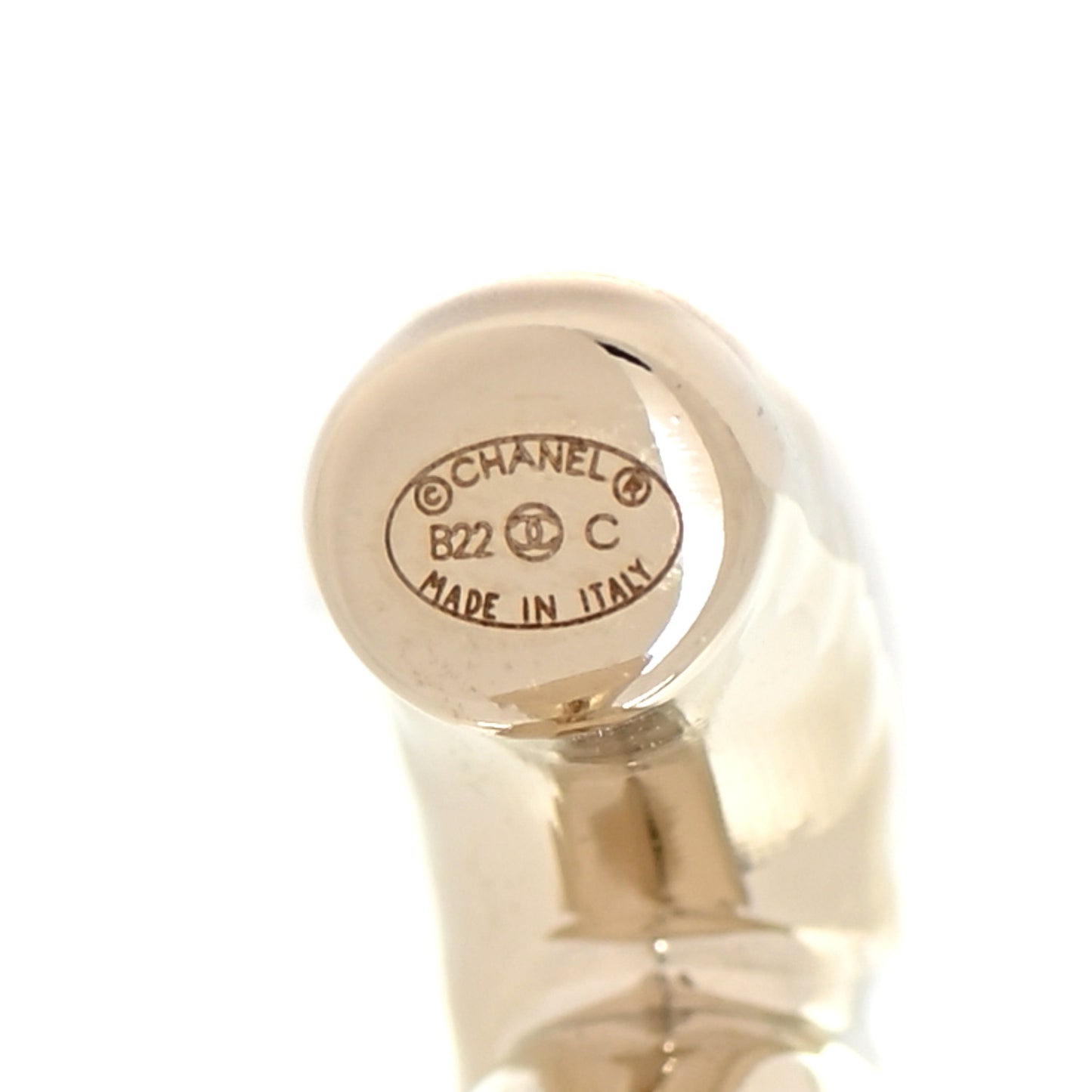 Metal Large CC Earrings Light Gold