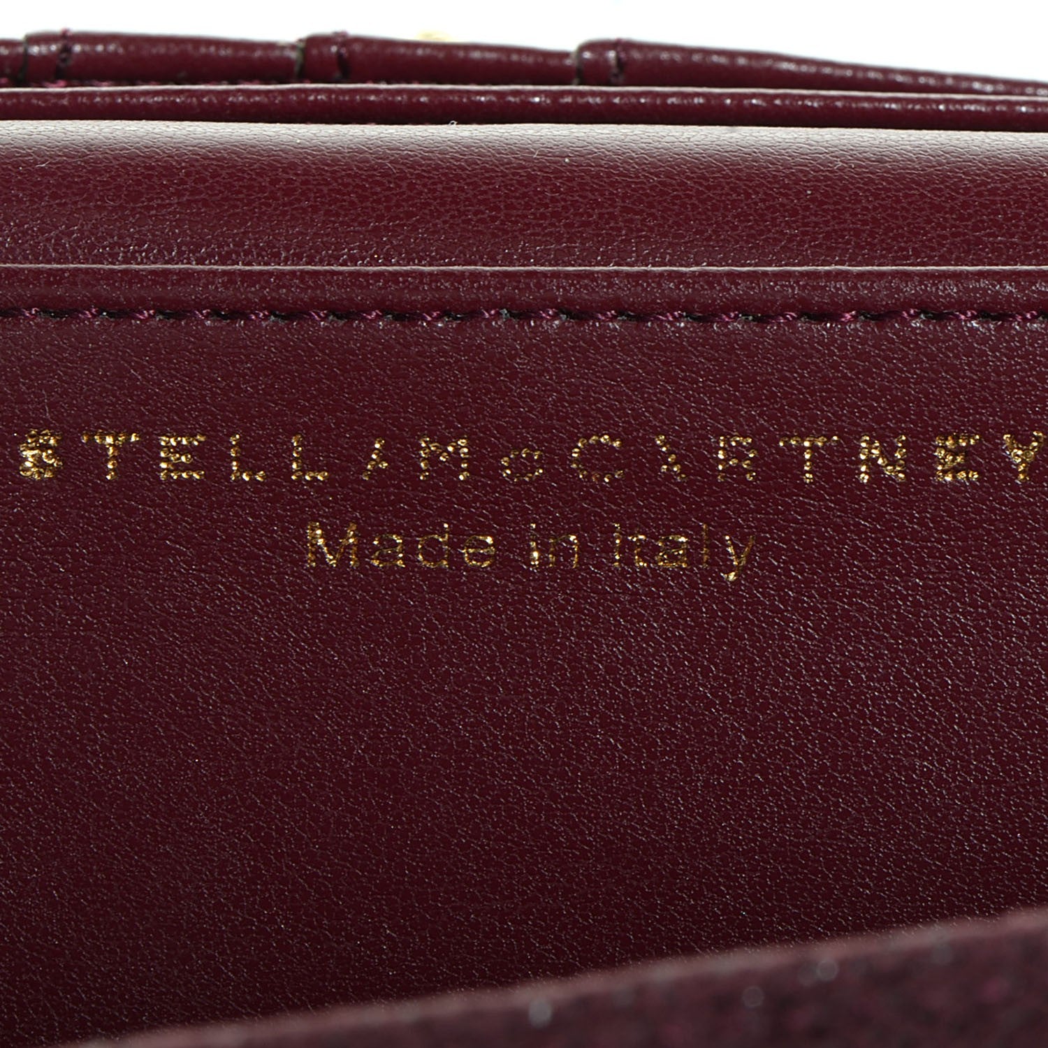Stella McCartney Faux Leather Shaggy Deer Falabella Flap Wallet Plum 7 of 10