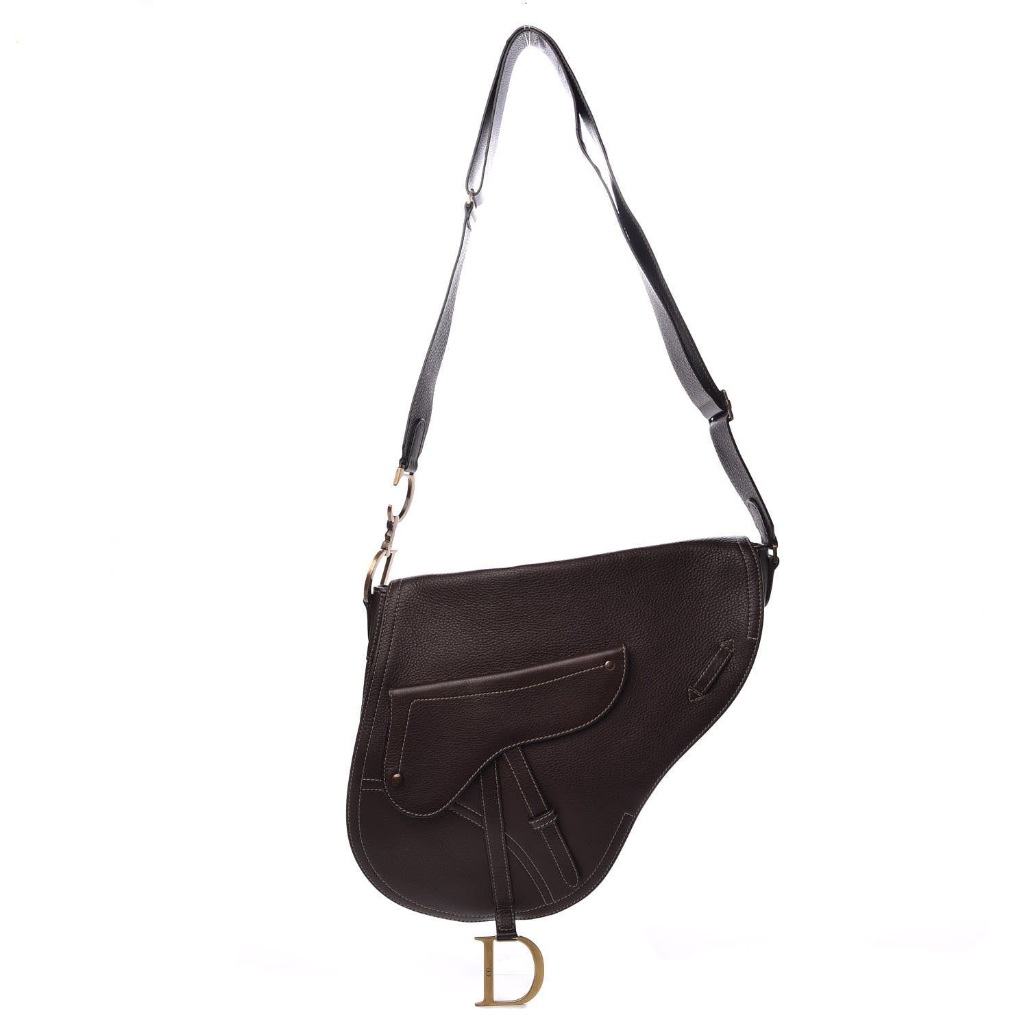 Christian Dior Calfskin Baudrier Saddle Bag Brown 1 of 7