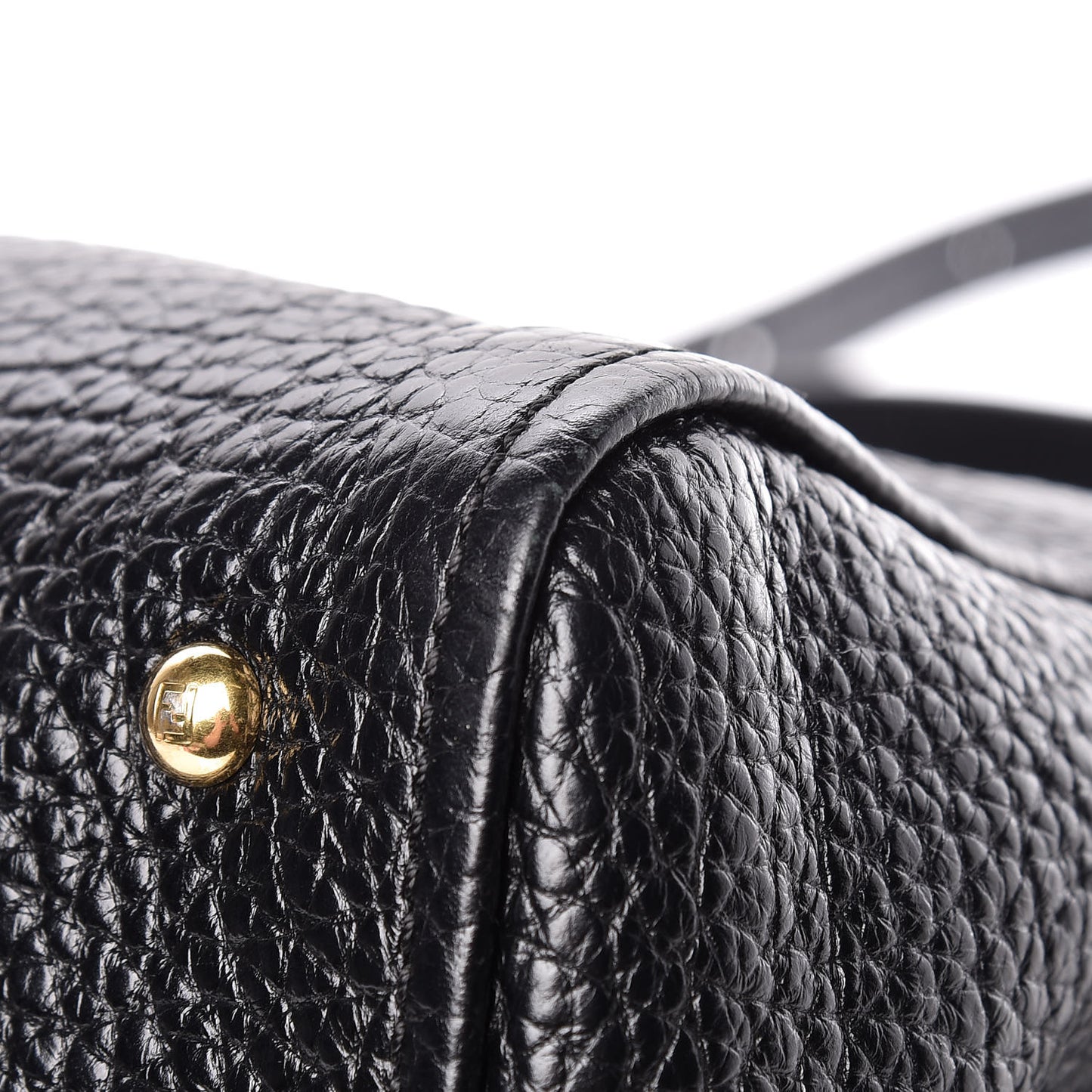 Pebbled Calfskin Small Chameleon Tote Black