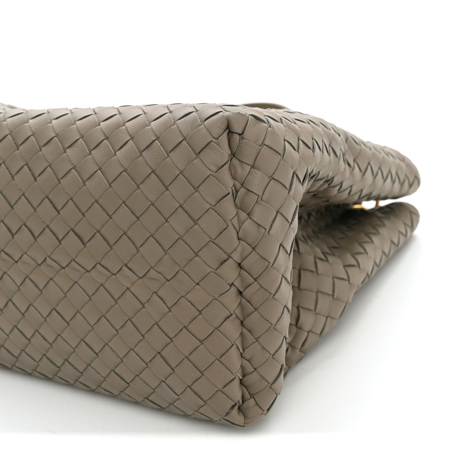 Nappa Intrecciato Medium Classic Chain Strap Tote Taupe Grey