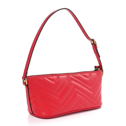 Gucci Calfskin Matelasse Chevron GG Marmont Sling Shoulder Bag Rosso 2 of 10