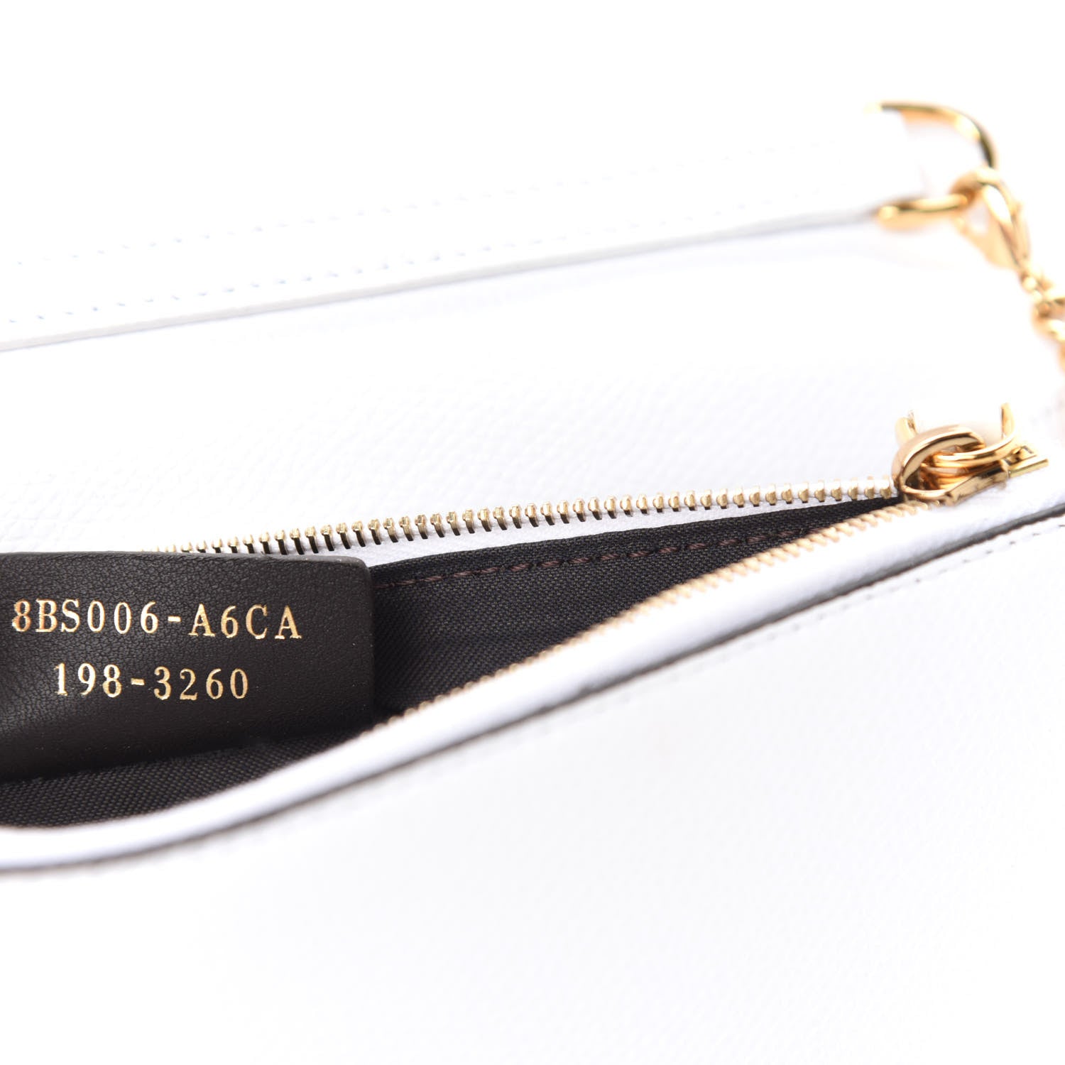 Fendi Vitello Cruise F is Fendi FF 1974 Embossed Medium Envelope Wallet On Chain Optical White Maya Black 9 of 10