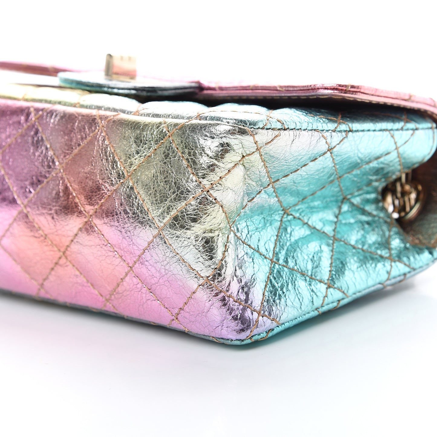 Metallic Goatskin Quilted Mini 2.55 Reissue Flap Multicolor
