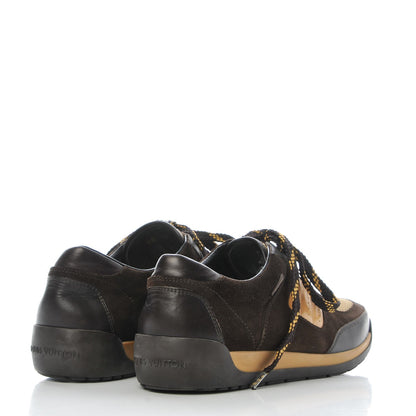 Louis Vuitton Suede Calfskin Perforated Sneakers 41 Brown 4 of 9