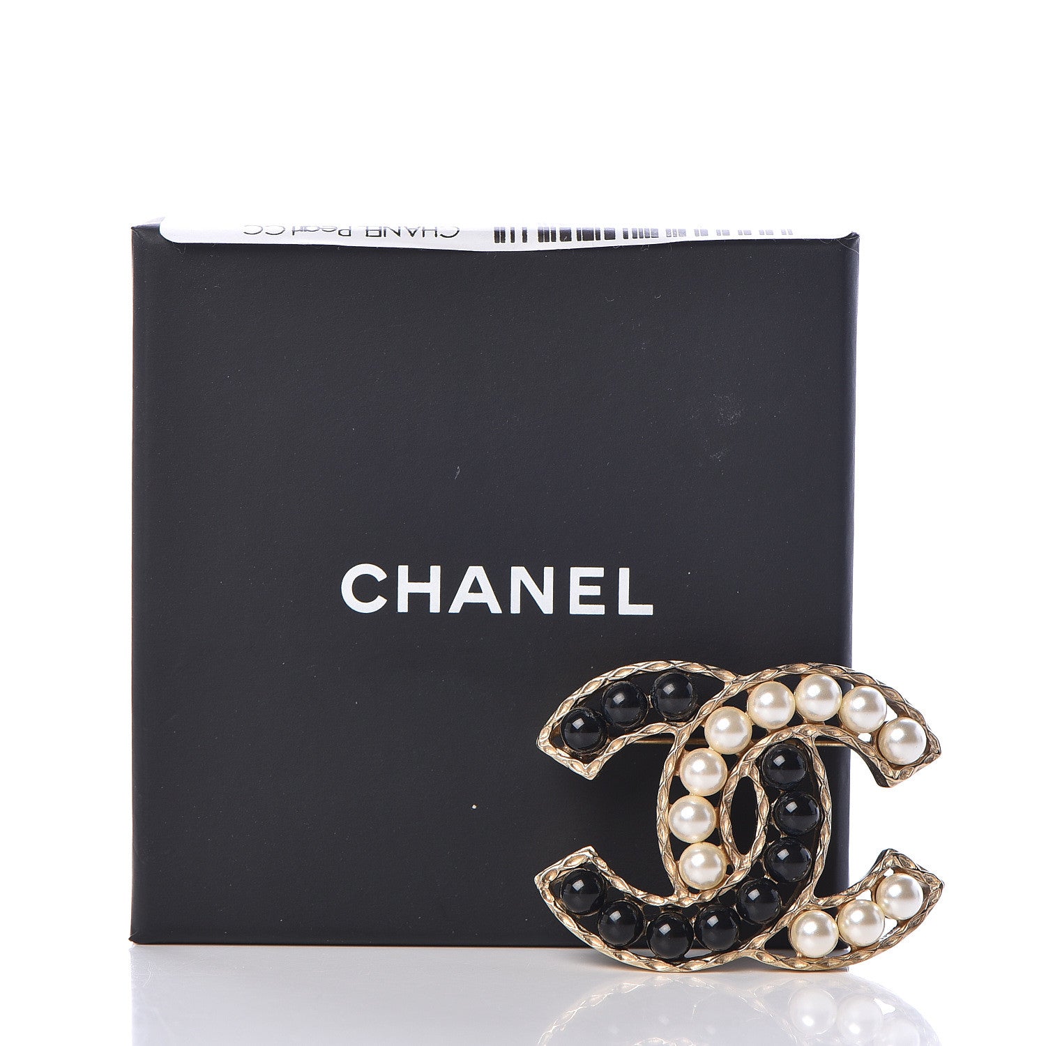 Chanel Pearl CC Brooch Gold Black 5 of 5
