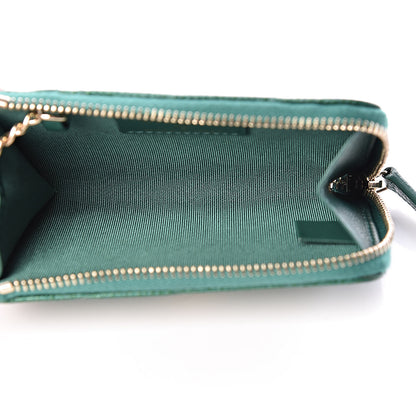 Chanel Metallic Caviar Quilted Key Holder Case Green 5 of 8