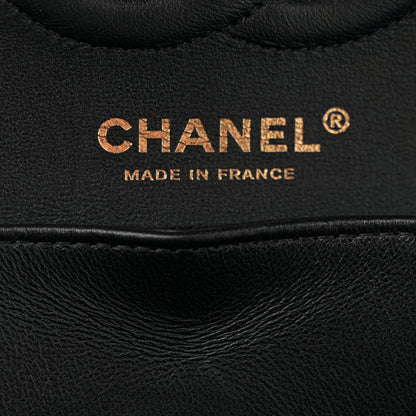 Chanel Lambskin Geometric Patchwork Medium Double Flap White Black 6 of 13