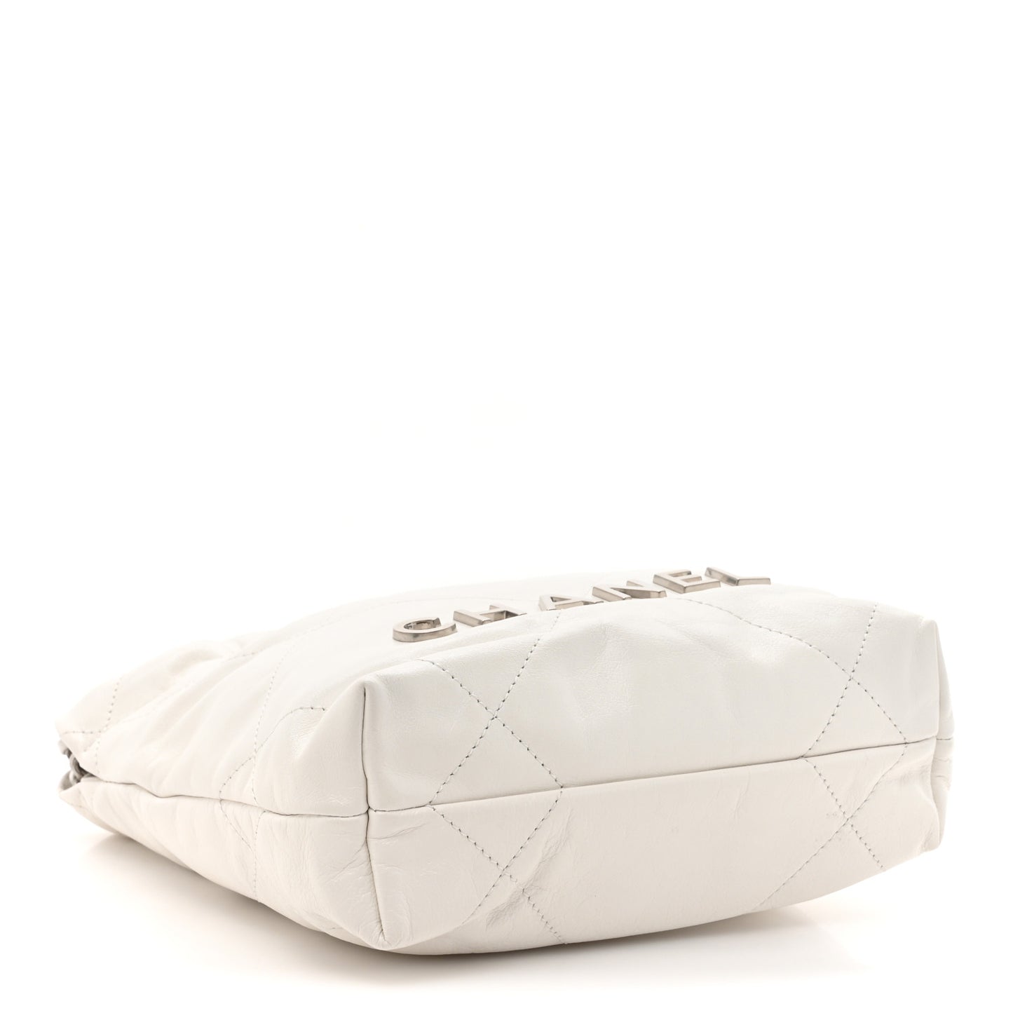 Shiny Calfskin Quilted Mini Chanel 22 White