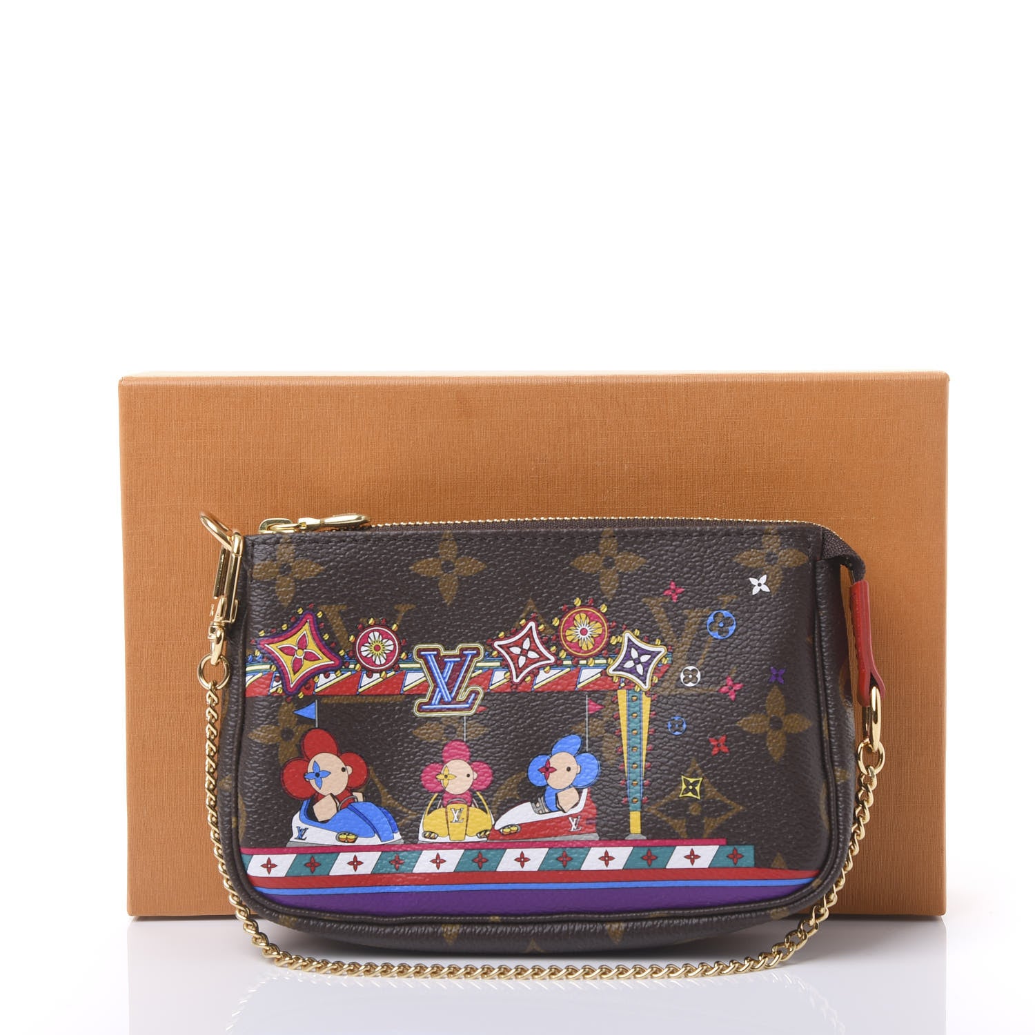 Louis Vuitton Monogram 2020 Christmas Animation Bumper Cars Mini Pochette Accessories Coquelicot 11 of 11
